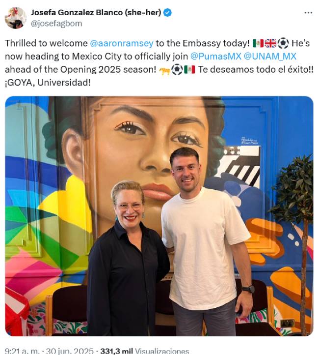 Embajadora Josefa González Blanco en su cuenta de X