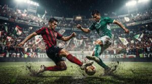 Tijuana y León disputan el balón durante un intenso partido de la Liga MX.