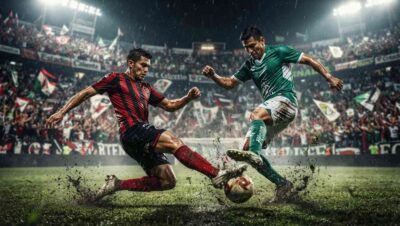 Tijuana y León disputan el balón durante un intenso partido de la Liga MX.
